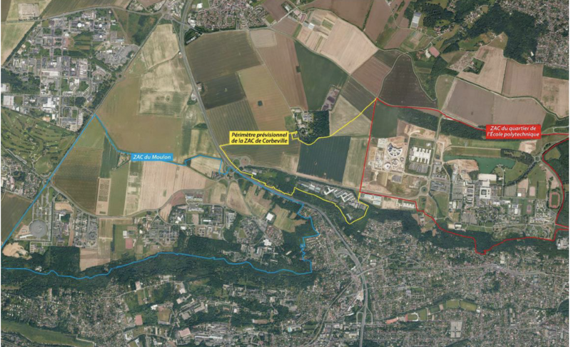 Le périmètre des 3 ZAC du sud du plateau de Saclay - ©EPA Paris-Saclay 
