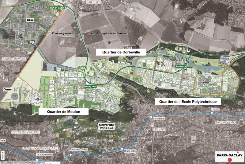 Le périmètre des 3 ZAC du sud du plateau de Saclay - ©EPA Paris-Saclay 