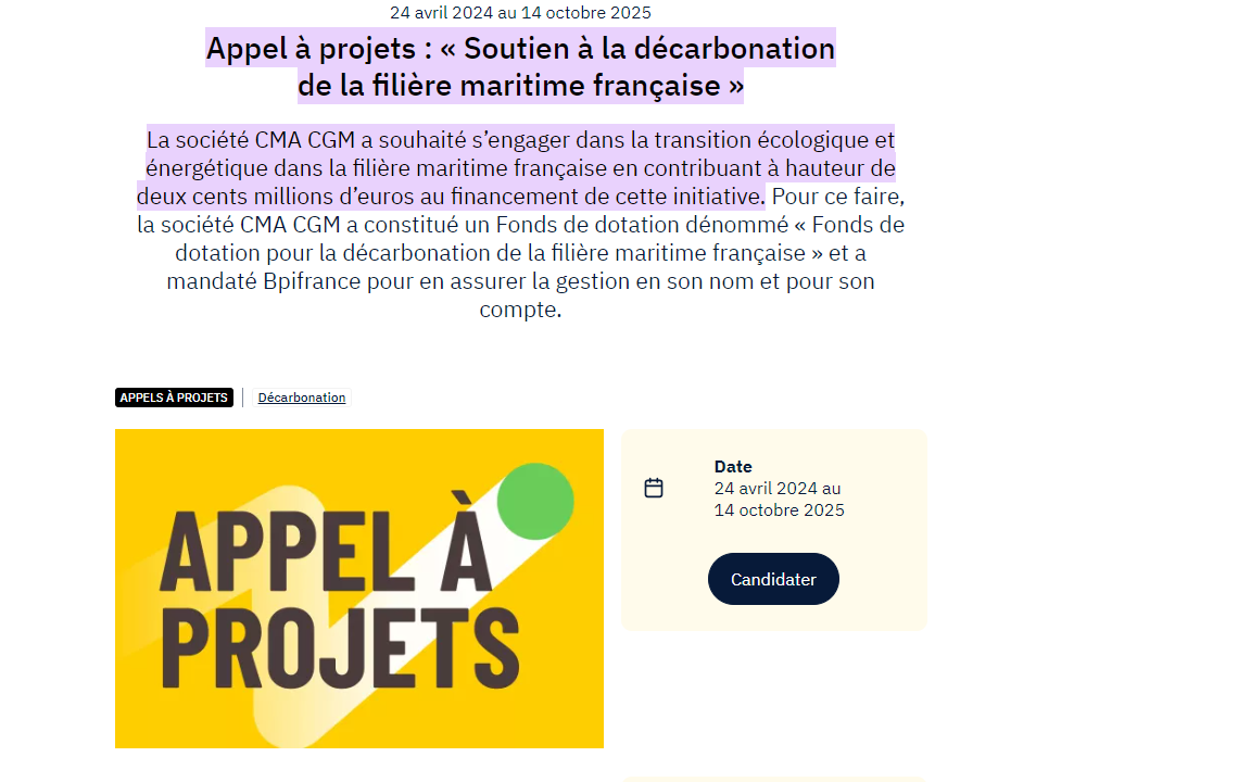 appel à projets