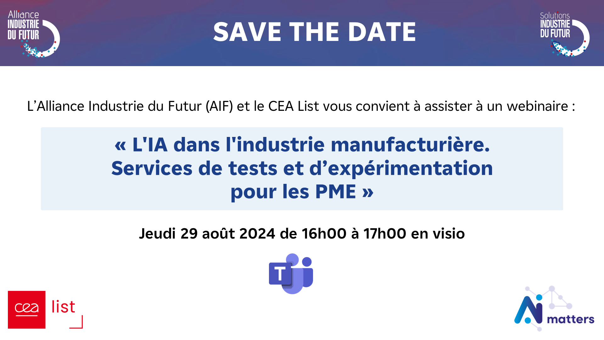 🔔 Invitation au Webinaire AIF - CEA List 🔔