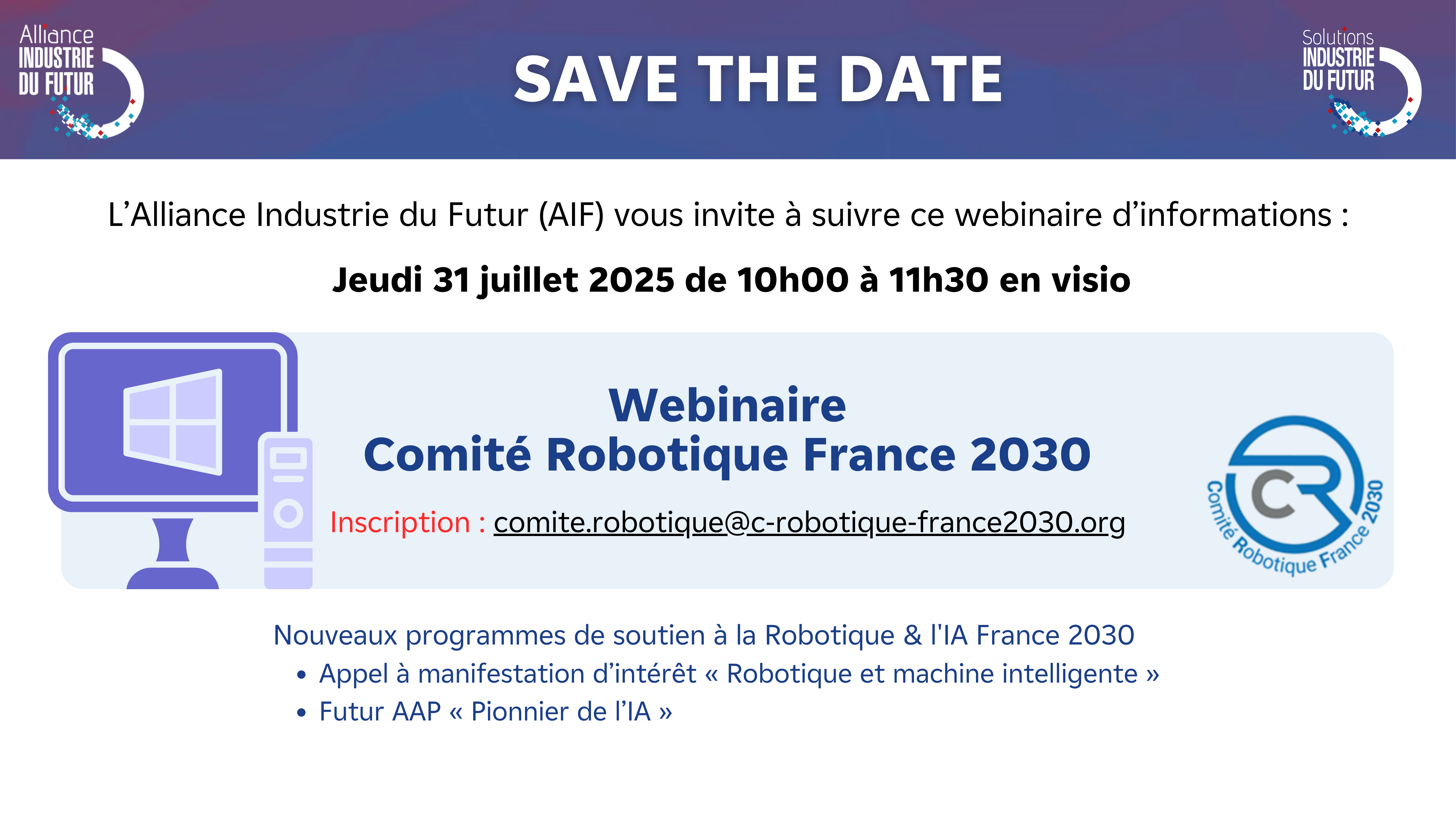 đwebinaire 31/07 Ă 10h Ă 11h30