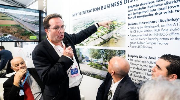 Mantes Innovaparc: présentation par Pierre Bedier, au Mipim ©Jgp