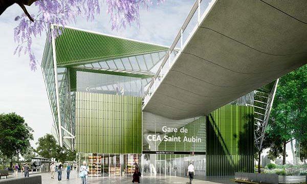 Station CEA Saint-Aubin de la ligne 18. © SGP/Atelier Novembre