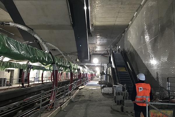 Travaux du prolongement nord de la ligne 14 du métro. © RATP