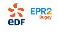 Logo EDF et projet EPR2 bugey