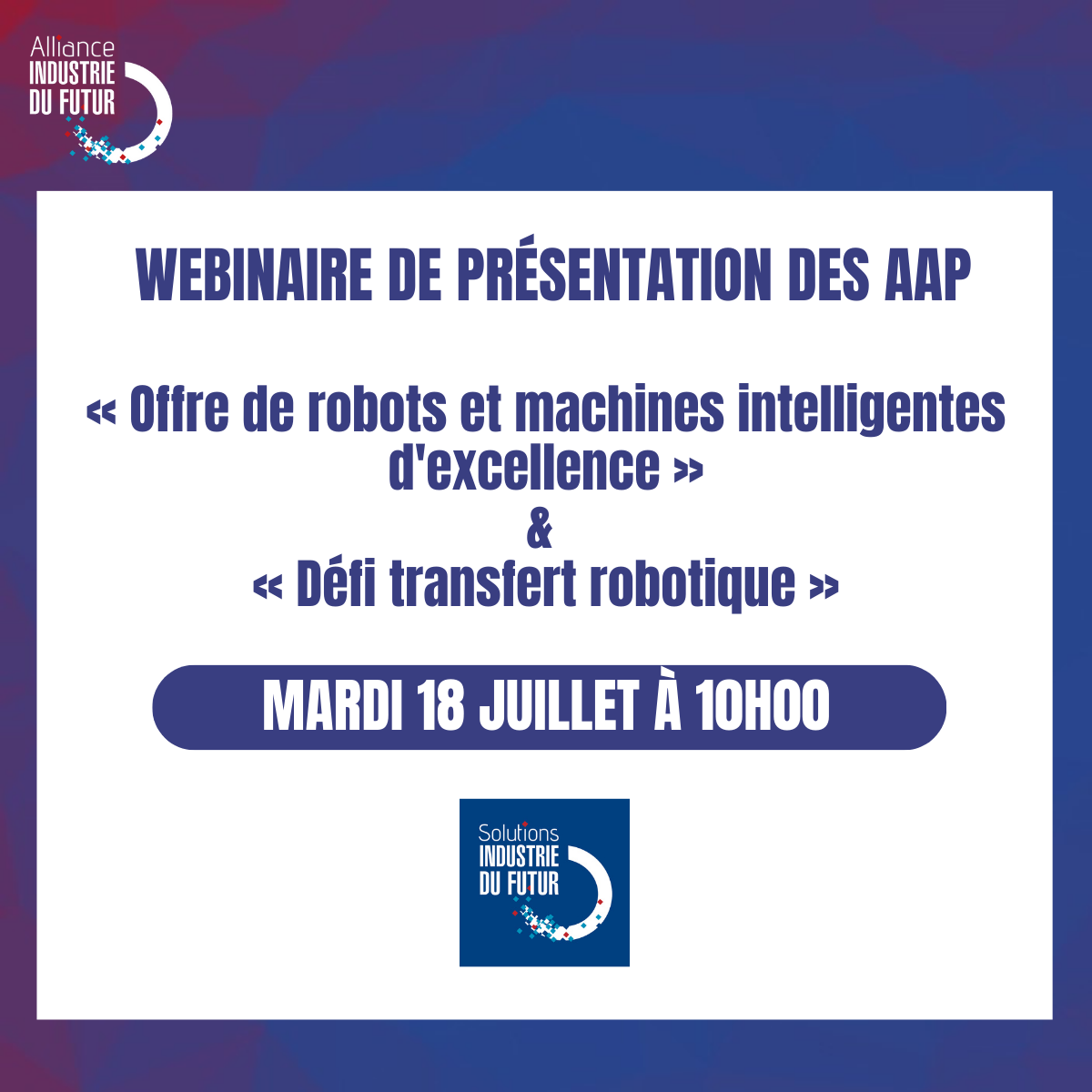 Webinaire AAP Robotique & Machines Intelligentes