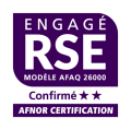 AFNOR Certification nous a délivré le Label Engagé RSE niveau confirmé. Notre démarche RSE est pilotée par un comité spécifique, composé de collaborateurs volontaires. Elle se matérialise par des engagements et actions en adéquation avec nos valeurs. 